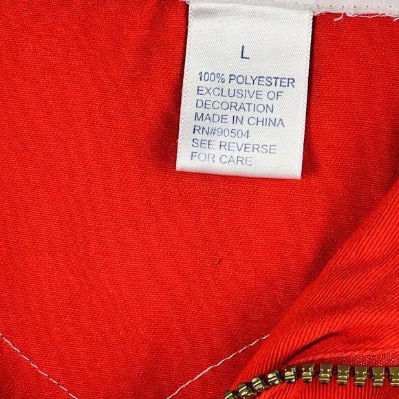 Free and Easy Jacket Mens Large Red Sunset Bird Graphic Made in LA Skater - Picture 13 of 15